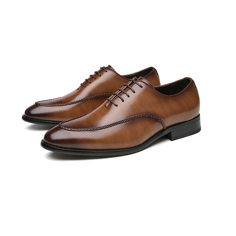 Formale Herrenschuhe Oxford Business Modern Retro Chiseled Toe - Braun