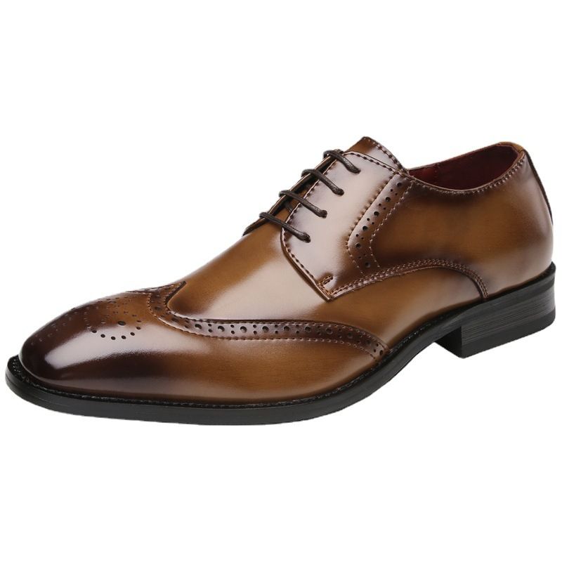 Formelle Herrenschuhe Brogue-schnürschuhe Spitze Zehenpartie Rindsleder