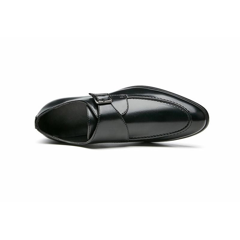 Formelle Herrenschuhe Monk-schuhe Schnalle Mikrofaser-leder Spitze Zehenpartie - Schwarz