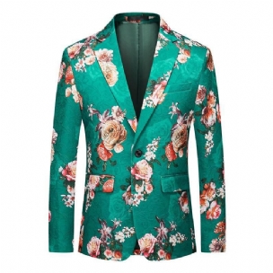 Herren-blazer Sportmantel Blumenmuster Ein Knopf Rosenmuster