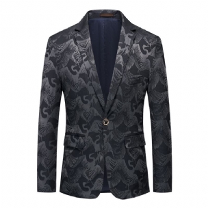 Herren-blazer Sportmantel Blumenmuster Vogelmuster Ein Knopf Pattentaschen Schmal