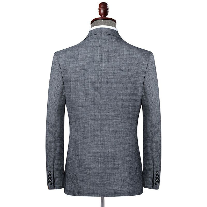 Herren-blazer Sportmantel Kariert Schmal Business Modern Zwei Knöpfe - Grau