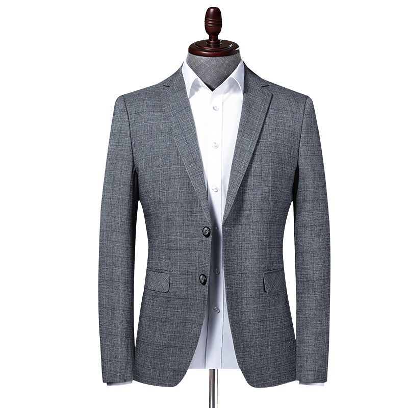 Herren-blazer Sportmantel Kariert Schmal Business Modern Zwei Knöpfe - Grau