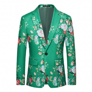 Herren-blazer Sportmantel Schmal 3d-blumenmuster Rosenmuster Ein Knopf Flacher Kragen Pattentaschen