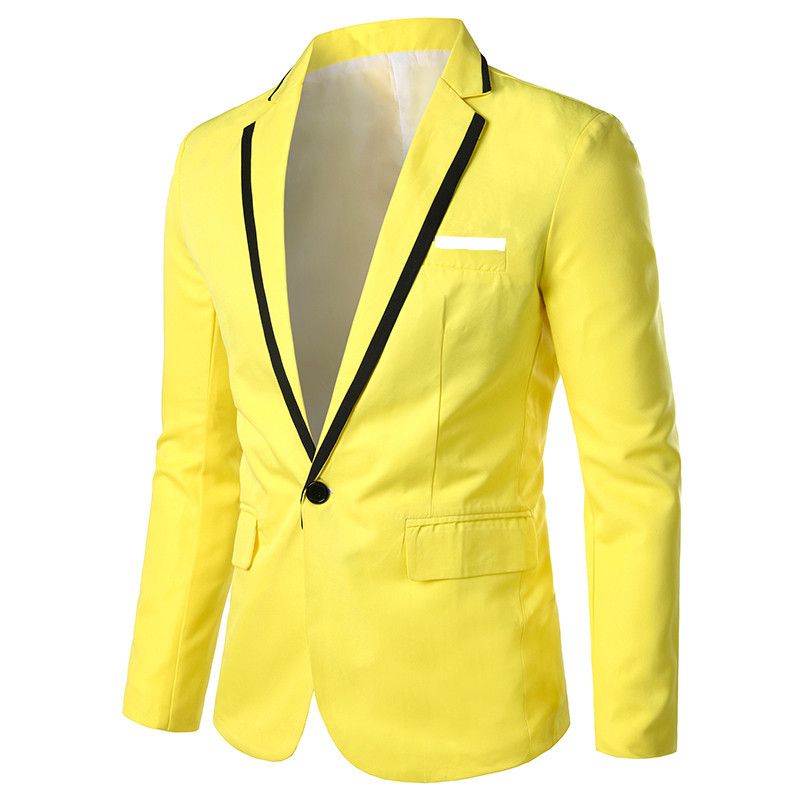 Herren-blazer Sportmantel Schmal Ein Knopf Flacher Kragen Pattentaschen