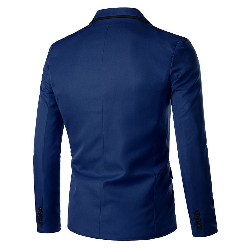 Herren-blazer Sportmantel Schmal Ein Knopf Flacher Kragen Pattentaschen - Blau