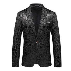 Herren-blazer Sportmantel Schmal Ein Knopf Flacher Kragen / Spitzes Revers Krokodilmuster