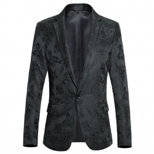 Herren-blazer Sportmantel Stickerei Individualität Schlankes Blumenmuster Ein Knopf