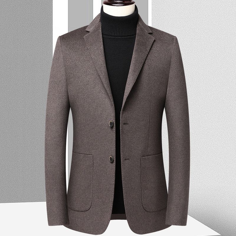 Herren-blazer Sportmantel Wolle Schmal Zwei Knöpfe - Braun