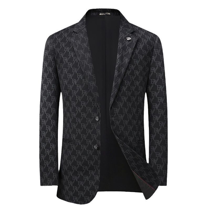 Herren-blazer Sportmantel Zwei Knöpfe Lockeres Blumenmuster Gestreift Elegant Übergröße