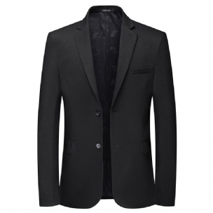 Herren-blazer Sportmantel Zwei Knöpfe Pattentaschen Flacher Kragen Elegant