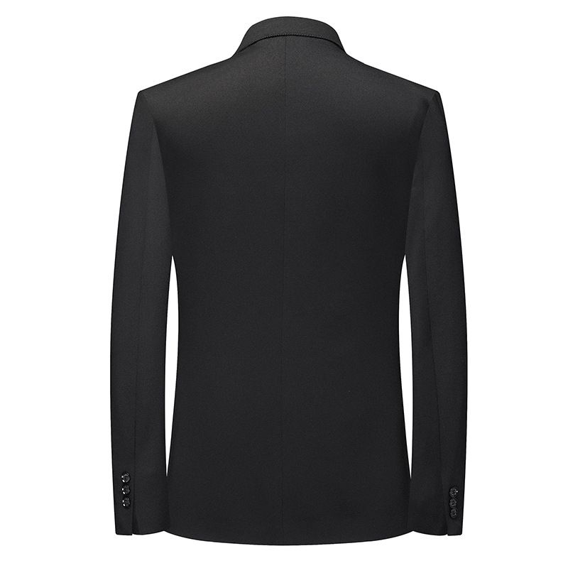 Herren-blazer Sportmantel Zwei Knöpfe Pattentaschen Flacher Kragen Elegant - Schwarz