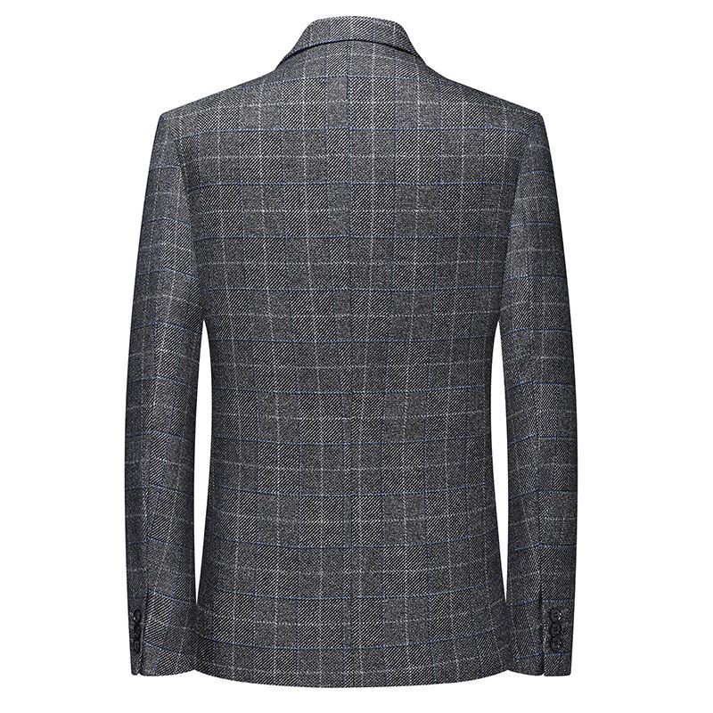 Herren-blazer Sportmantel Zwei Knöpfe Pattentaschen Flacher Kragen Elegant - Grau