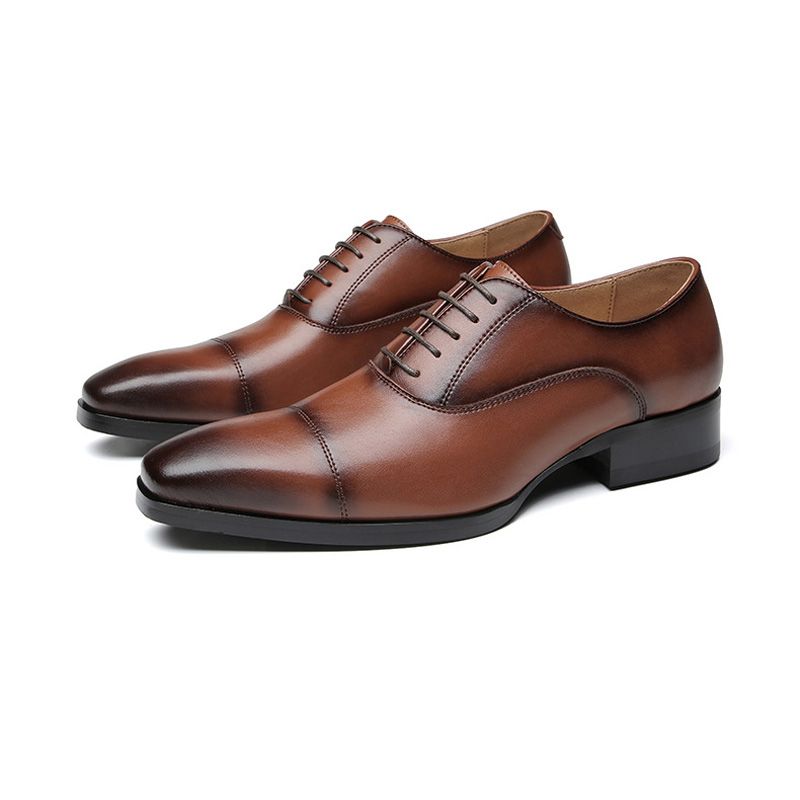 Herren Formelle Schuhe Oxford Cap Toe Leder