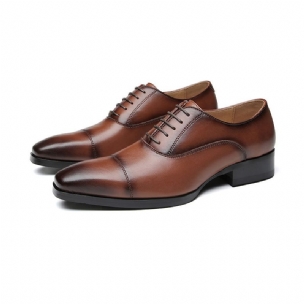 Herren Formelle Schuhe Oxford Cap Toe Leder