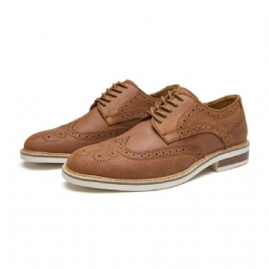 Herren-kleiderschuhe Brogue-wildleder Rindsleder Retro-derby-schuhe Runde Zehenpartie