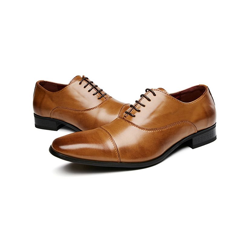 Herren-kleiderschuhe Business Modern Zum Schnüren Oxford Quadratische Zehenpartie Leder - Braun