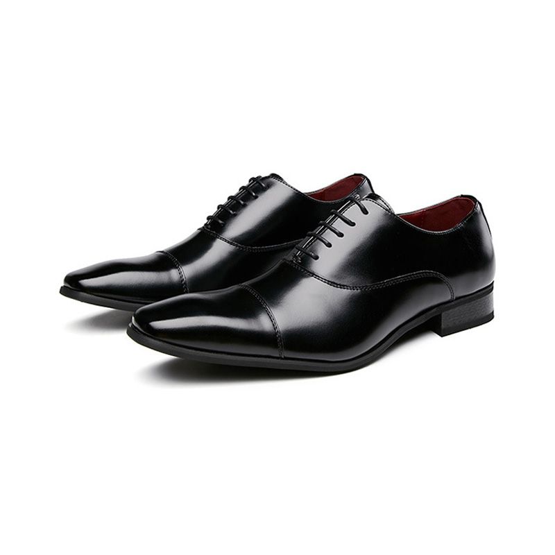 Herren-kleiderschuhe Business Modern Zum Schnüren Oxford Quadratische Zehenpartie Leder - Schwarz