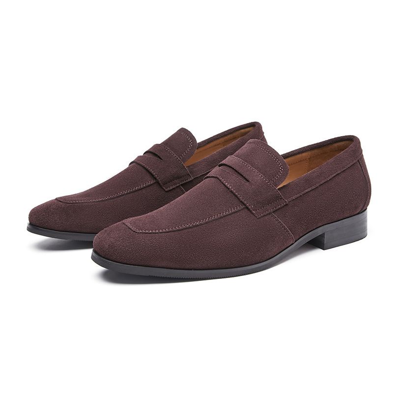 Herren-loafer Mokassin Nubuk-rindsleder Hufeisenabsatz