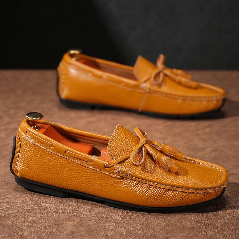 Herren-loafer Mokassin Quaste Rindsleder - Gelb