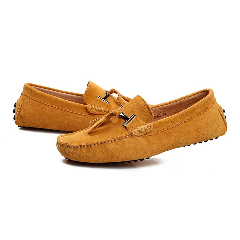 Herren Mokassin Loafer Fahrschuhe Quaste Wildleder - Gelb