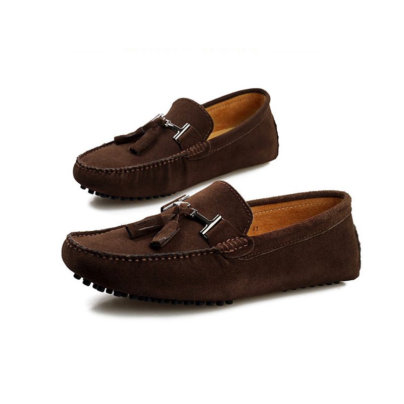 Herren Mokassin Loafer Fahrschuhe Quaste Wildleder - Grün